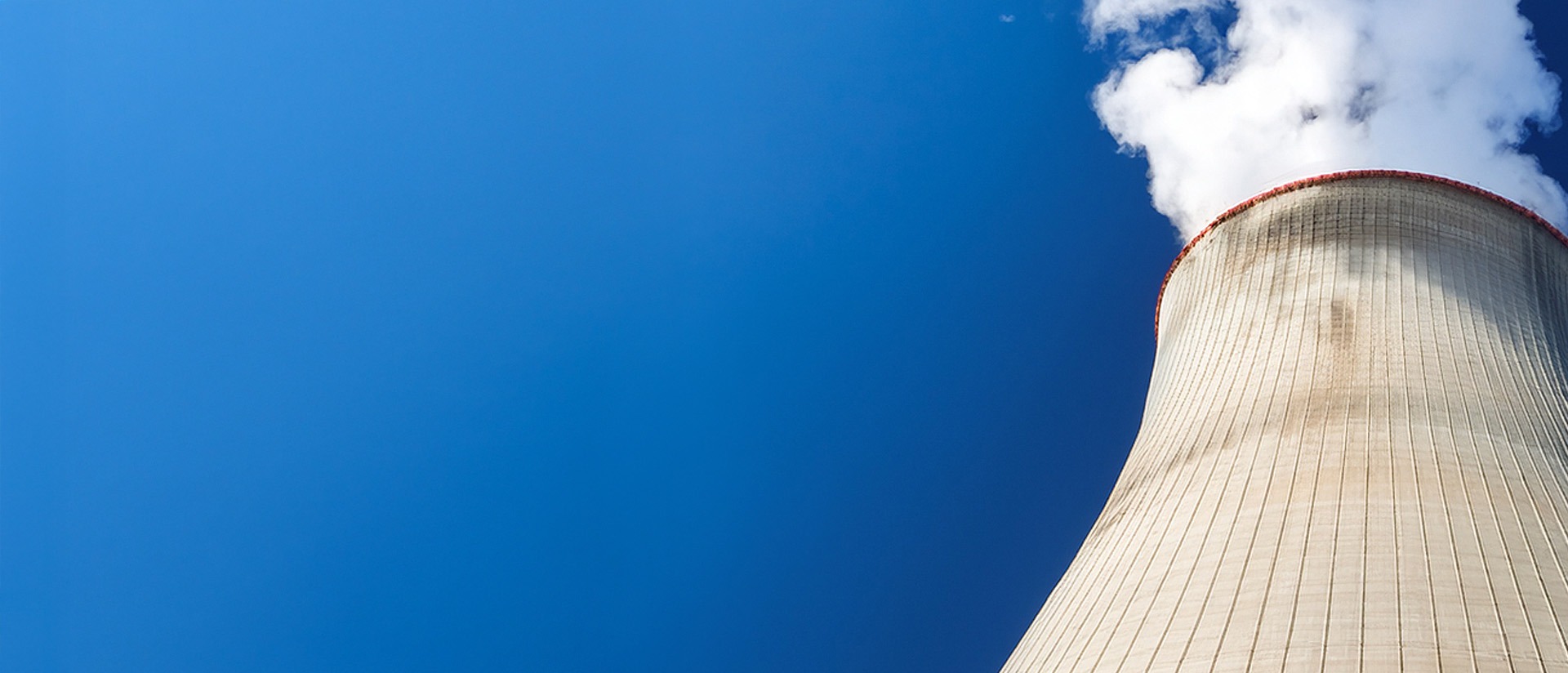 Large Cooling Tower with Steam rising