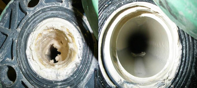 Pipe Scale before and after Limecure